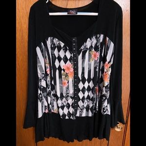 🎄 2 FOR $25 - NWOT Gothic Harlequin Corset Top